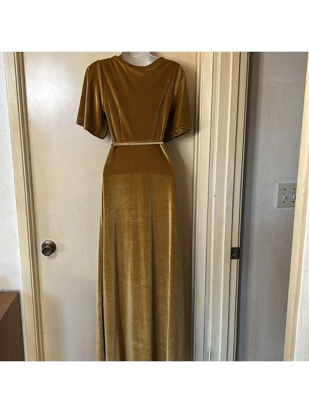 Baltic Born bronze velvet wraparound maxi dress size S - Picture 8 of 11